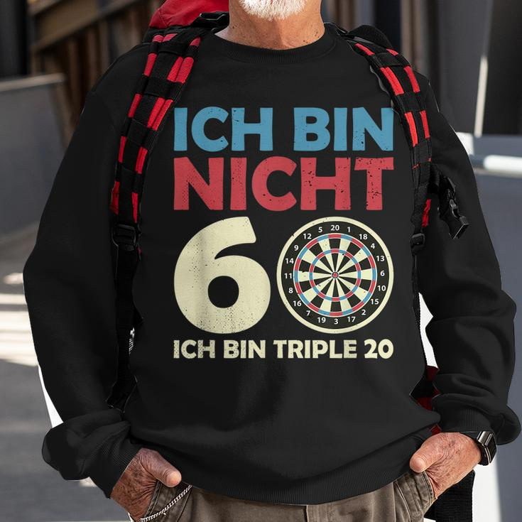 Ich Bin Nicht 60 Triple 20 I 60 Geburtstag Dart Sweatshirt Geschenke für alte Männer