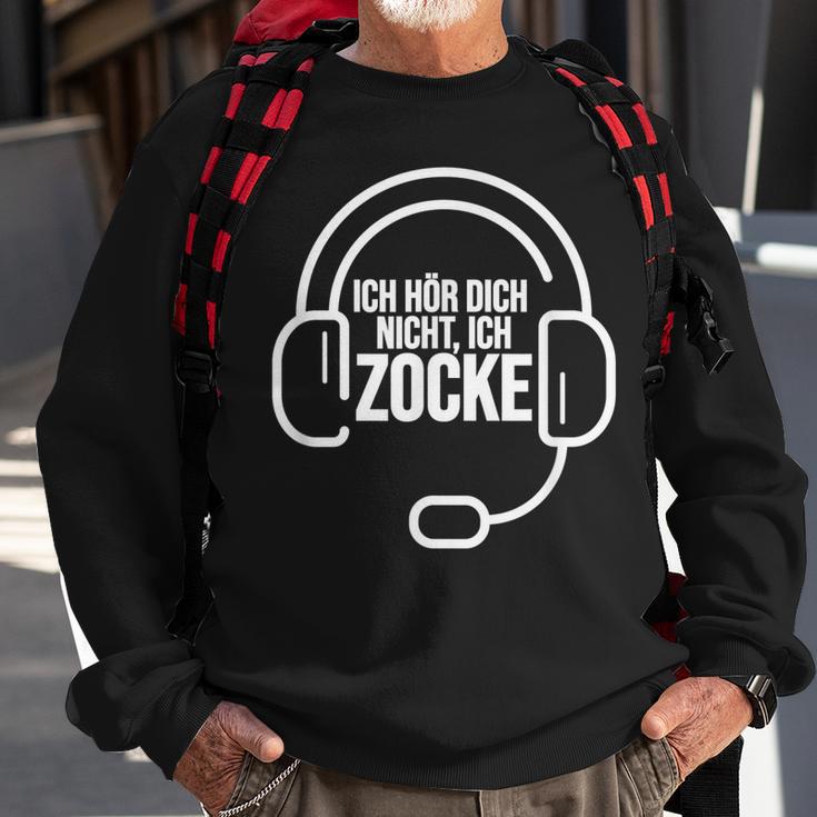 Ich Hör Dich Nicht Ich Zocke Headset Gamer Sweatshirt Geschenke für alte Männer