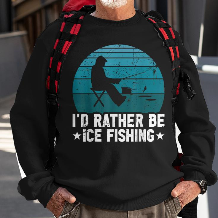 Id Rather Be Ice Fishing Lustige Winterangeln Herren Damen Sweatshirt Geschenke für alte Männer