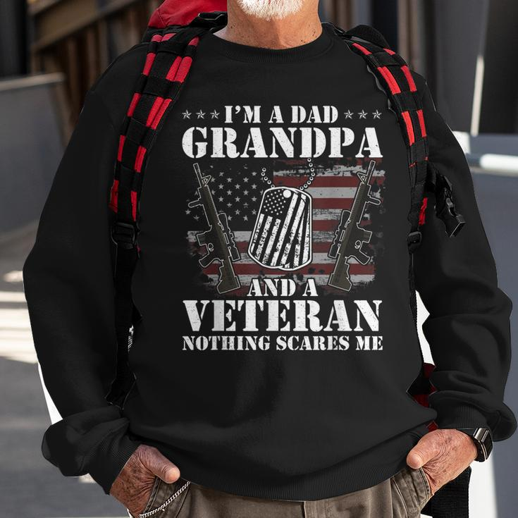 Im A Dad Grandpa And A Veteran Nothing Scares Me Vintage Sweatshirt Gifts for Old Men
