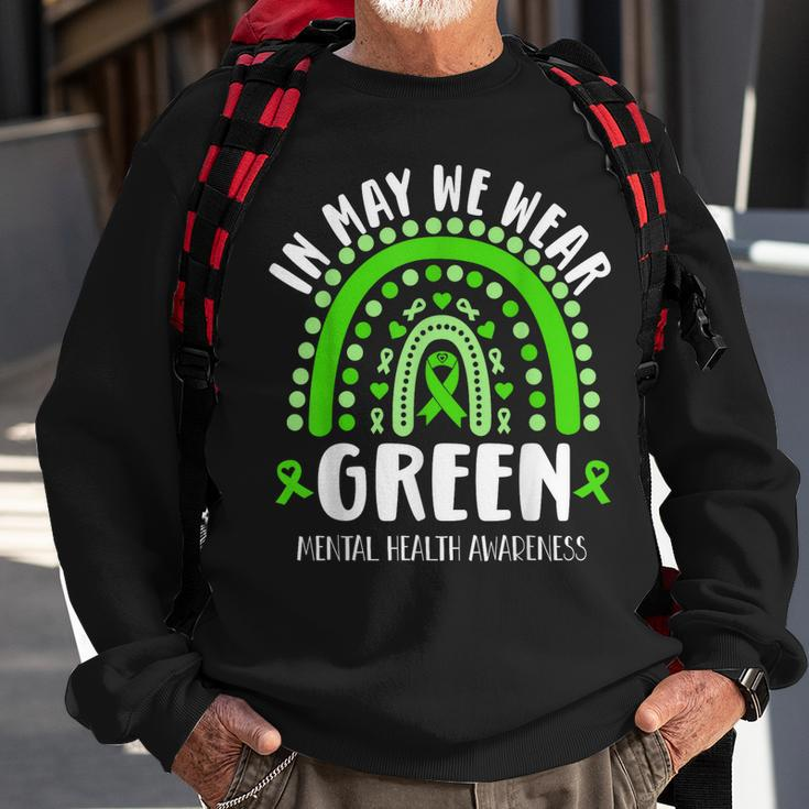 In May We Wear Green Mental Health Awareness Sweatshirt Gifts for Old Men