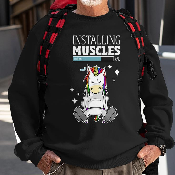 Installing Muscles Unicorn Gym Shirt Sweatshirt Geschenke für alte Männer