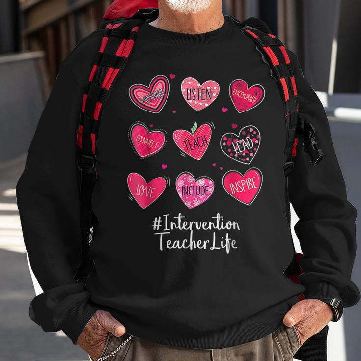 Intervention Teacher Hearts Valentine Valentines Day Quote F Sweatshirt Gifts for Old Men