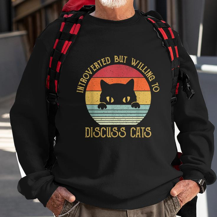 Introverted But Willing To Discuss CatsShirts Sweatshirt Gifts for Old Men