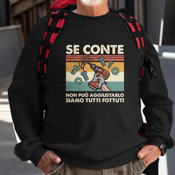 Italienischer Spruch Sweatshirt, Humorvolles Cartoon-Figur Tee Geschenke für alte Männer