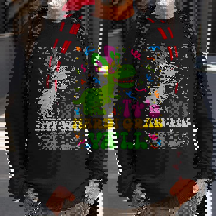 Its Mardi Gras Yall Funny Dinosaur Mardi Grawr Bead Costume Sweatshirt Gifts for Old Men