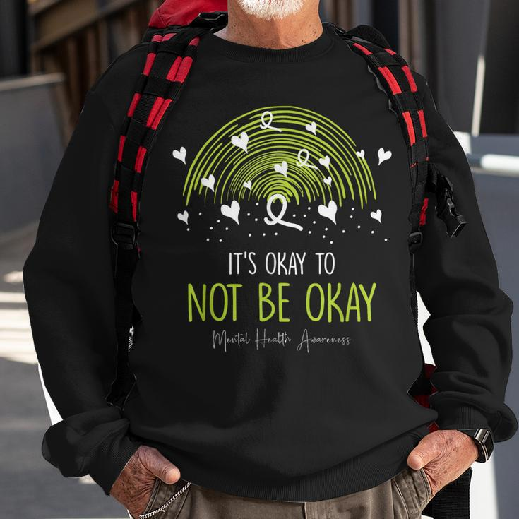 Its Ok Not To Be Ok Mental Health Awareness Green Ribbon Sweatshirt Gifts for Old Men