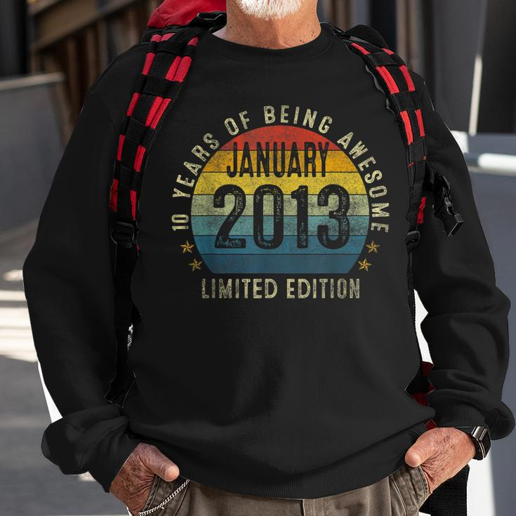 January 2013 10Th Birthday Gifts Vintage Limited Edition V2 Men Women Sweatshirt Graphic Print Unisex Gifts for Old Men