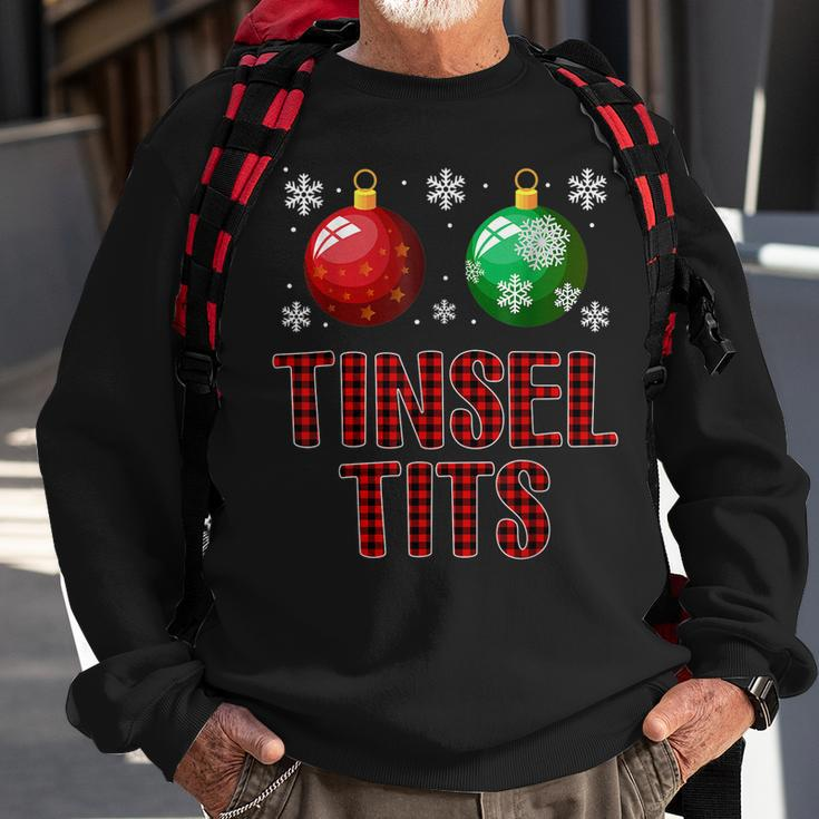 Jingle Balls Tinsel Tits Couple Christmas Couples Matching Men Women Sweatshirt Graphic Print Unisex Gifts for Old Men