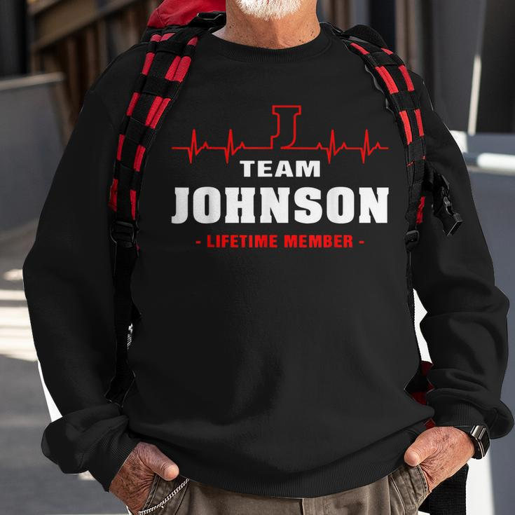Johnson Surname Name Family Team Johnson Lifetime Member Men Women Sweatshirt Graphic Print Unisex Gifts for Old Men