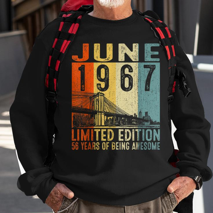 June 1967 Limited Edition 56 Years Of Being Awesome Sweatshirt Gifts for Old Men