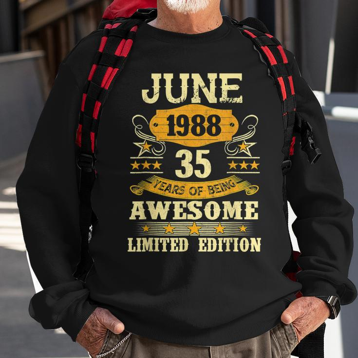 June 1988 Gifts 35 Year Of Being Awesome Limited Edition Sweatshirt Gifts for Old Men