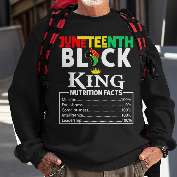 Junenth Men Black King Nutritional Facts Freedom Day Sweatshirt Gifts for Old Men