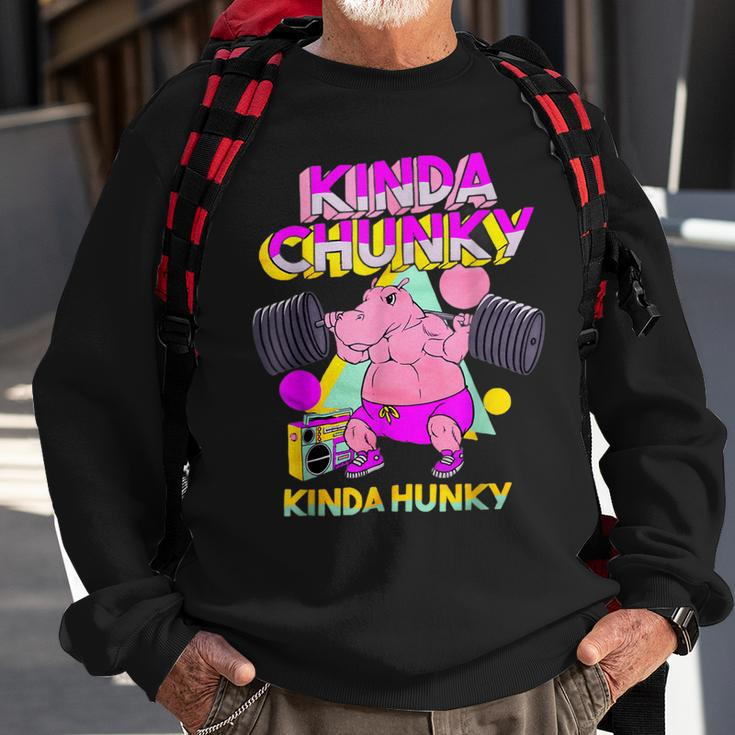 Kinda Chunky Kinda Hunky And Body Building Gym Sweatshirt Gifts for Old Men