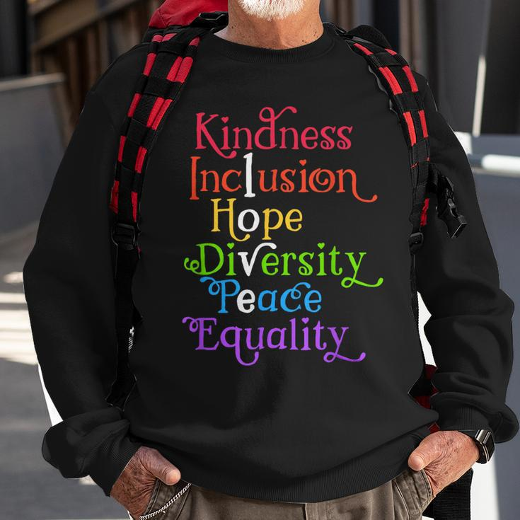 Kindness Love Inclusion Equality Diversity Human Rights Sweatshirt Gifts for Old Men
