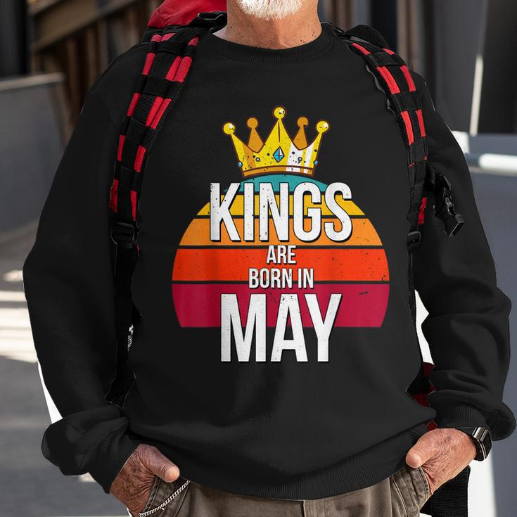 Kings Are Born In MayMen Birthday Vintage Gift Sweatshirt Gifts for Old Men