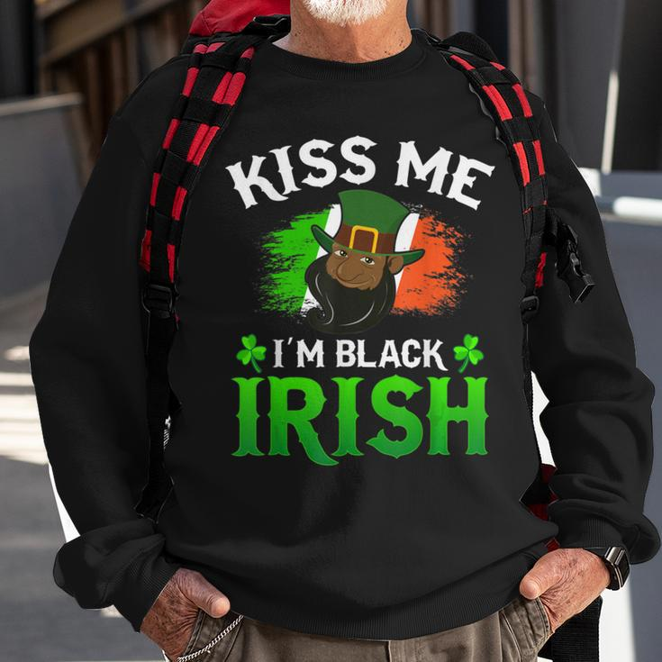 Kiss Me Im Black Irish St Patricks Day Leprechaun Hat Sweatshirt Gifts for Old Men