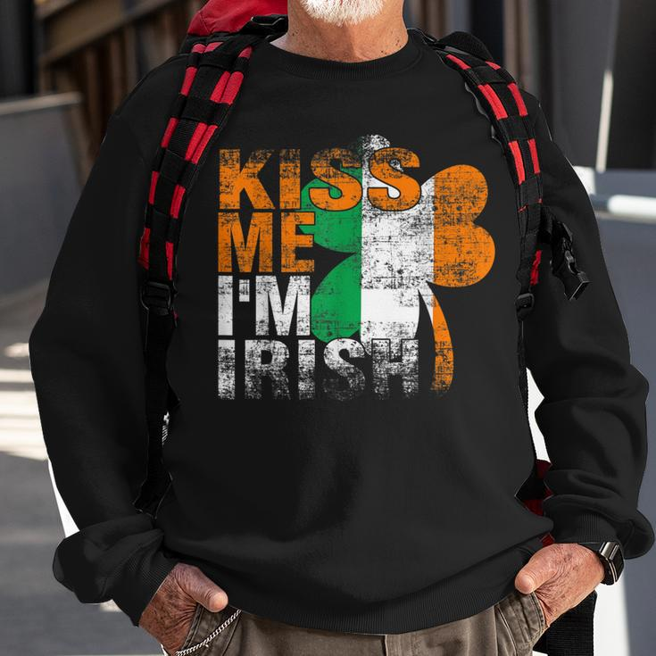 Kiss Me Im Irish Flag Saint Patrick Day Shamrock Gifts Sweatshirt Gifts for Old Men