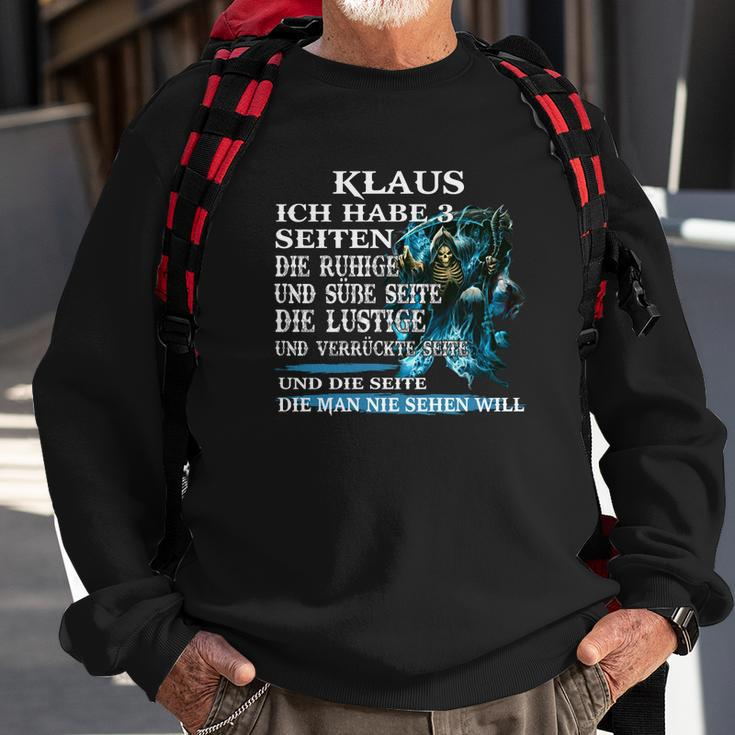 Klaus Sweatshirt Personalisiert, Mehrseitiger Spruch und Blaues Fantasiemotiv Geschenke für alte Männer