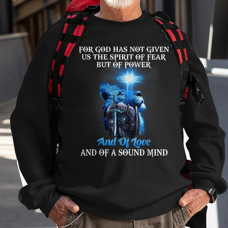 Knight Templar Lion Cross Christian Quote Religious Saying V2 Sweatshirt Gifts for Old Men