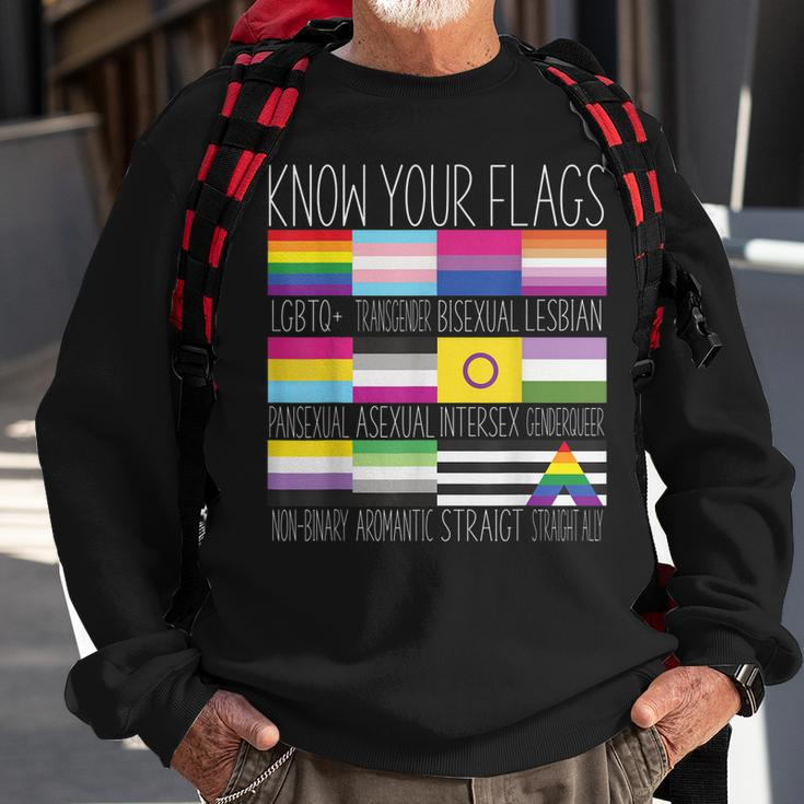Know Your Flags - Lgbtq Gay Pride Flag Transgender Sweatshirt Gifts for Old Men