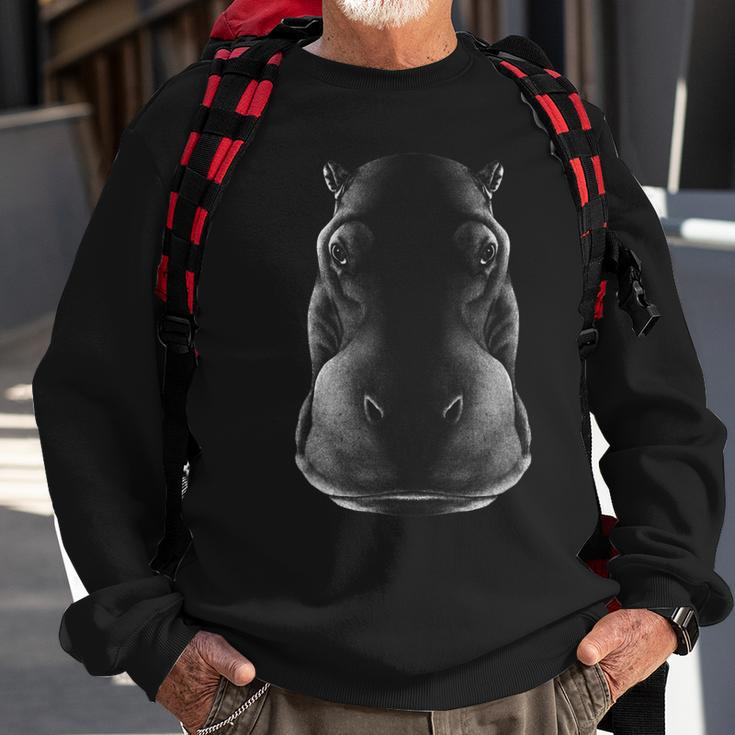 Künstler Tier Flußpferd Lustiges Hippo Nilpferd Sweatshirt Geschenke für alte Männer