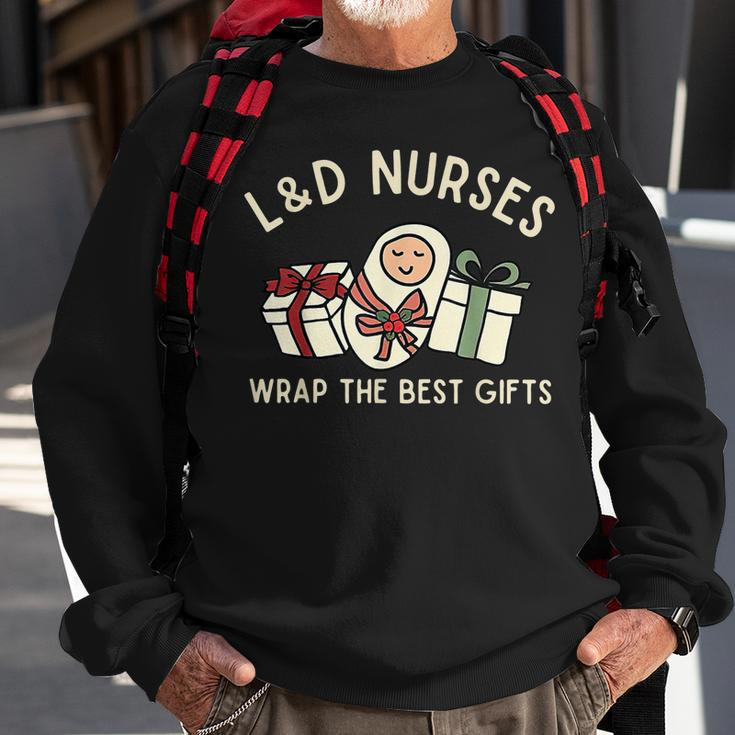 Labor And Delivery Nurse Christmas Matching Midwife Xmas Men Women Sweatshirt Graphic Print Unisex Gifts for Old Men