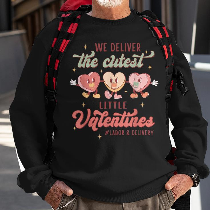 Labor And Delivery Tech L&D Valentines Day Groovy Heart Sweatshirt Gifts for Old Men