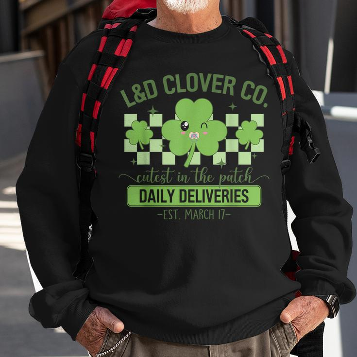 L&D Clover Co Funny St Patricks Day Labor And Delivery Sweatshirt Gifts for Old Men