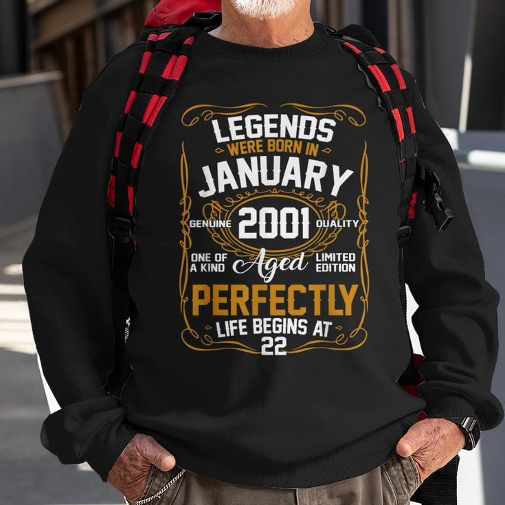 Legends January 2001 Gift 22 Year Old 22Nd Birthday Gifts Sweatshirt Gifts for Old Men