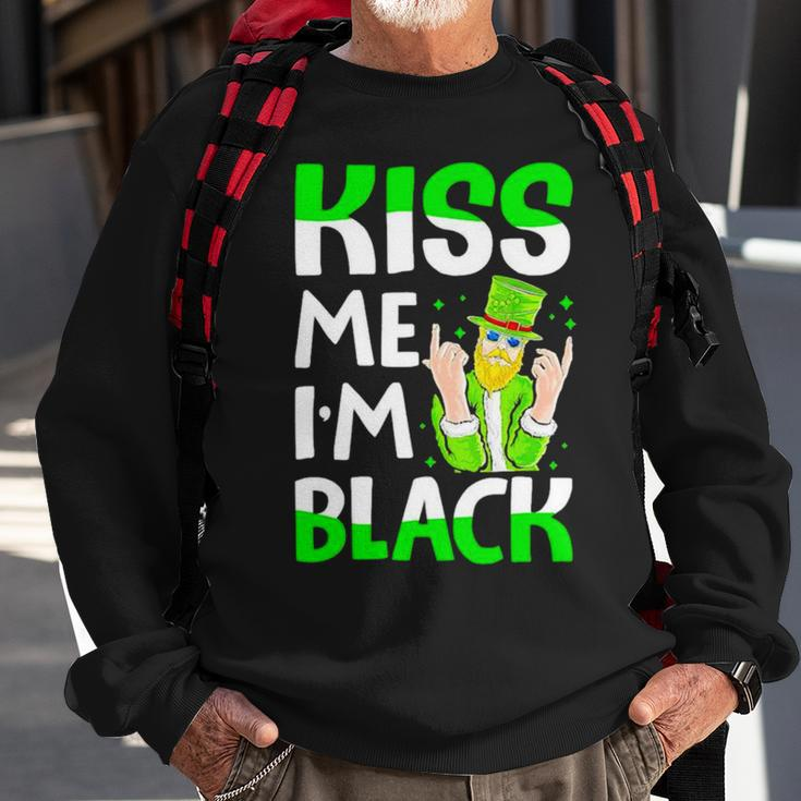 Leprechaun St Patrick’S Day Kiss Me I’M Black Sweatshirt Gifts for Old Men