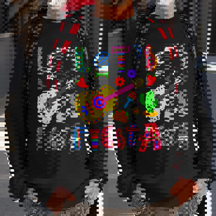 Lets Fiesta Cinco De Mayo Mexican Guitar Fiesta Sweatshirt Gifts for Old Men
