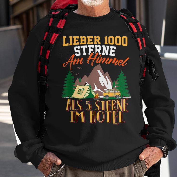 Lieber 1000 Sterne Am Himmel Als 5 Sterne Im Hotel Camper Sweatshirt Geschenke für alte Männer