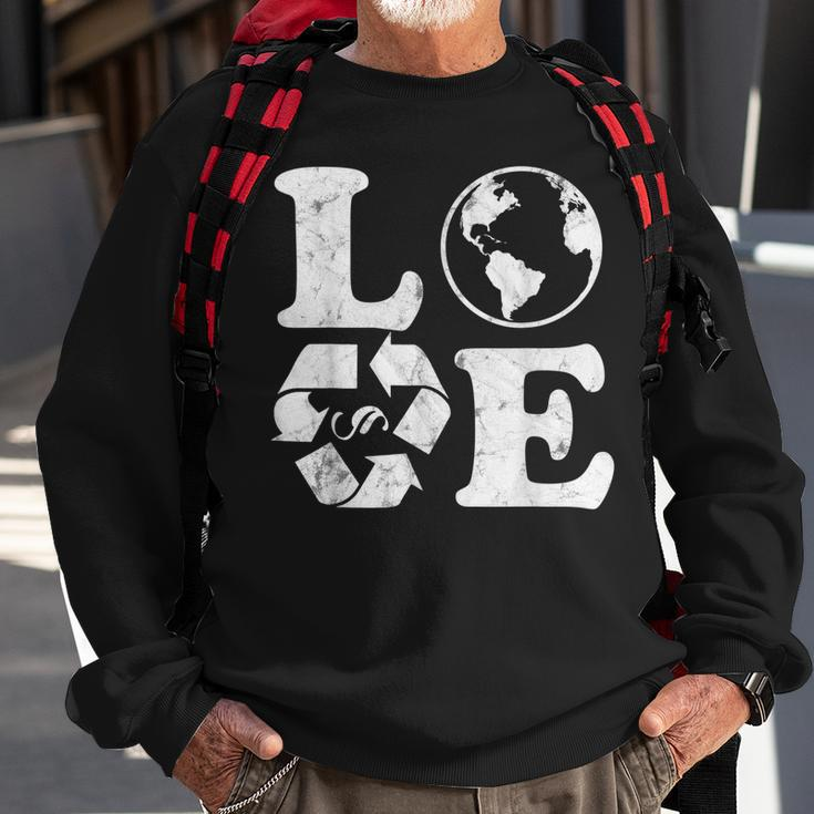 Love Earth Day 90S Vintage Recycling Earth Day Sweatshirt Gifts for Old Men