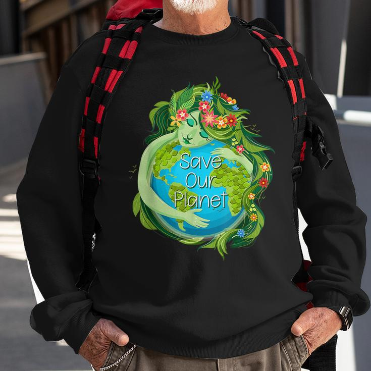 Love Morther Earth Day Save Our Planet Environment Green Sweatshirt Gifts for Old Men