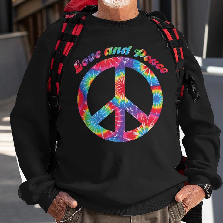 Love Peace 60Er 70Er Jahre Hippie Frieden Kostüm Tie Dye Sweatshirt Geschenke für alte Männer