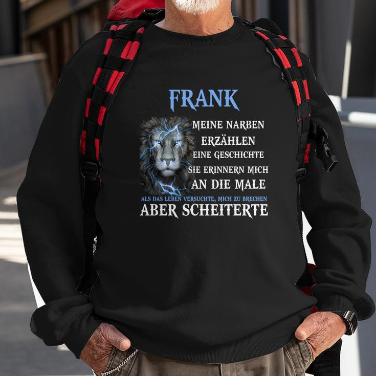 Löwenmotiv Sweatshirt mit Namen Frank, Inspirierendes Zitat Tee Geschenke für alte Männer