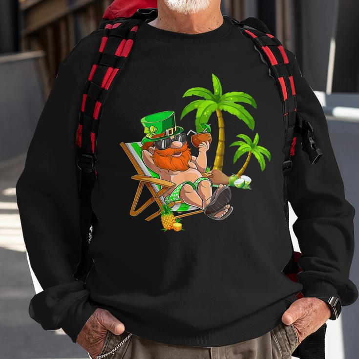 Lucky Irish Leprechaun Hawaiian Surfing St Patrick Day Retro Sweatshirt Gifts for Old Men