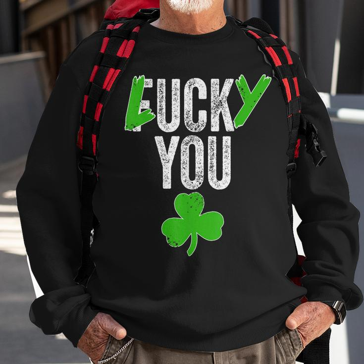 Lucky You Shamrock Irish Ireland St Patricks Day Vintage Sweatshirt Gifts for Old Men