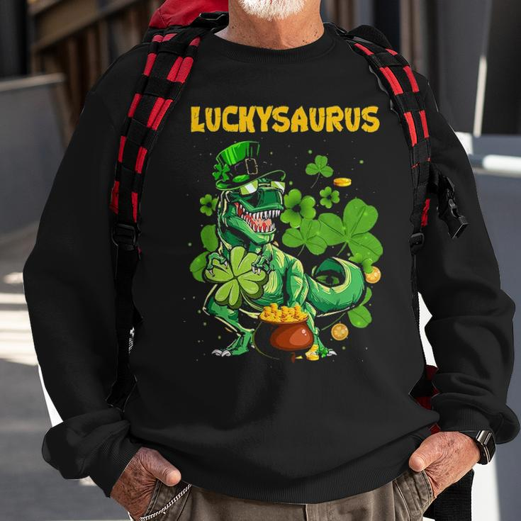 Luckysaurus Irish Leprechaun DinosaurRex St Patricks Day Sweatshirt Gifts for Old Men