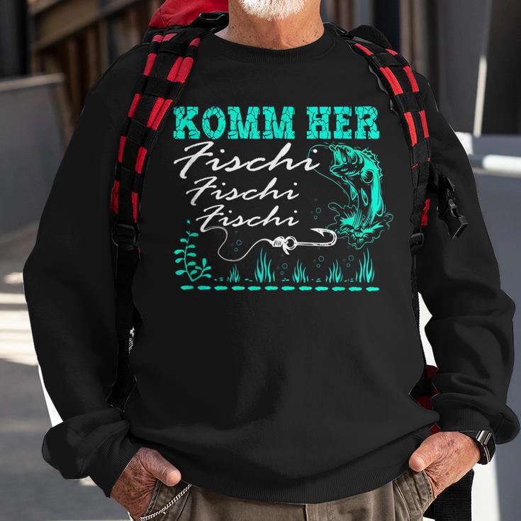 Lustige Angler Sprüche Komm Her Fischi Fischi Geschenkidee Sweatshirt Geschenke für alte Männer
