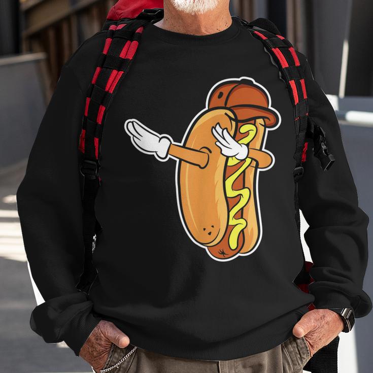 Lustiges Hot Dog Dabbing Sweatshirt, Tanzendes Würstchen Design Geschenke für alte Männer