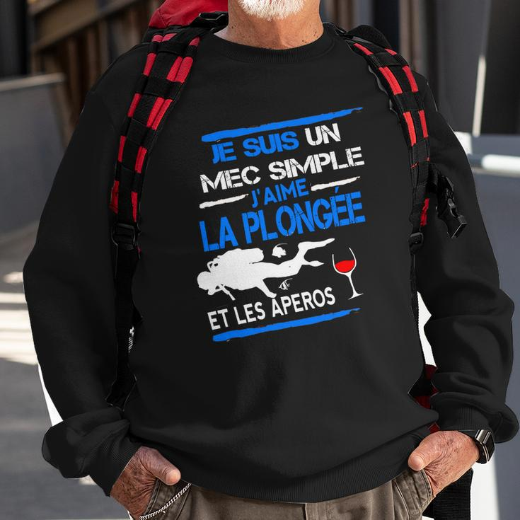 Lustiges Taucher Sweatshirt Je suis un mec simple für Herren Geschenke für alte Männer