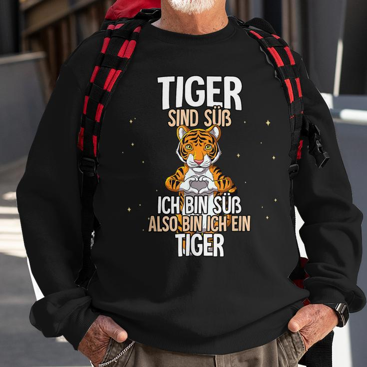 Lustiges Tiger Sweatshirt Tiger sind süß, also bin ich ein Tiger, Witziges Spruch-Sweatshirt Geschenke für alte Männer