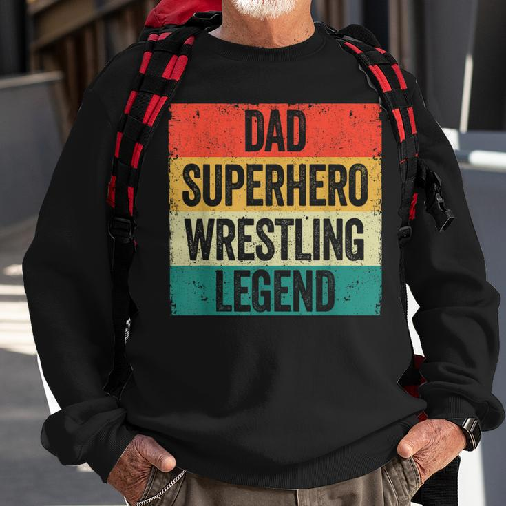 Lustiges Wrestler Papa Sweatshirt, Vatertag Superhelden Wrestling Legende Geschenke für alte Männer