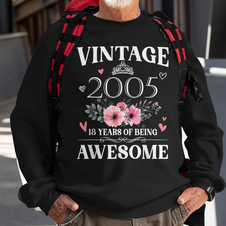Made In 2005 18 Year Old 18Th Birthday Gift For Girl Women Sweatshirt Gifts for Old Men