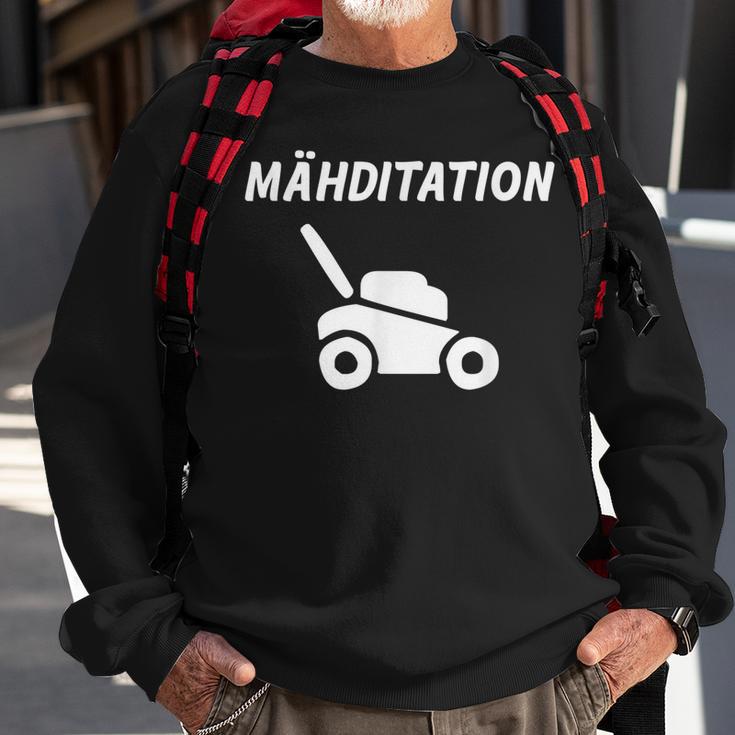 Mähditation Rasenmäher Gartenarbeit Lustig Rasenmähen Sweatshirt Geschenke für alte Männer