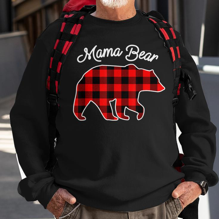 Mama Bear | Red Plaid Matching Family Christmas Men Women Sweatshirt Graphic Print Unisex Gifts for Old Men