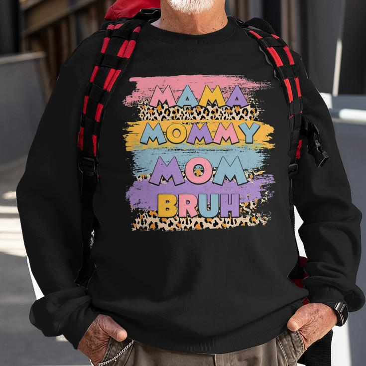 Mama Mommy Mom Bruh Leopard Boho Happy Mother Day Family Sweatshirt Gifts for Old Men