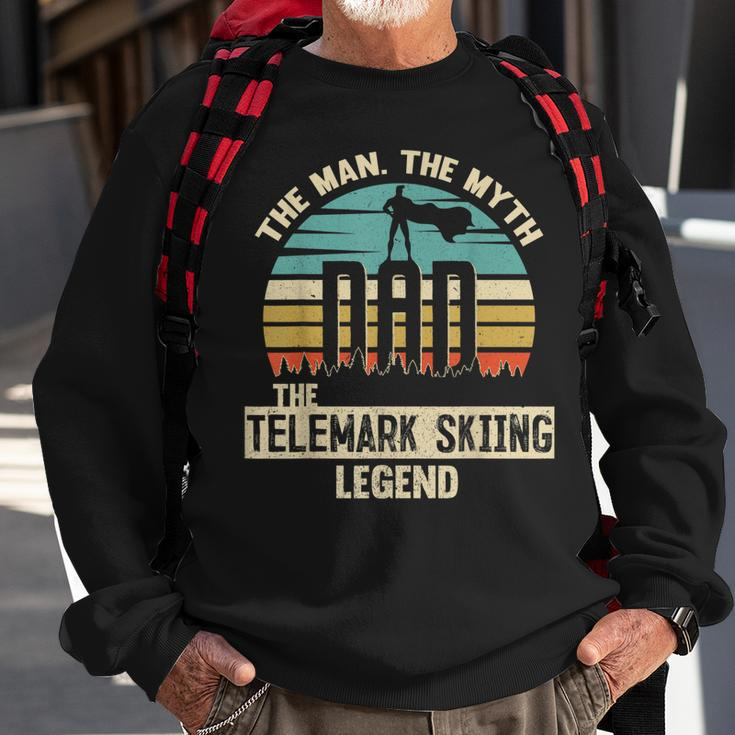 Man Myth Legend Dad Telemark Skiing Sweatshirt Gifts for Old Men
